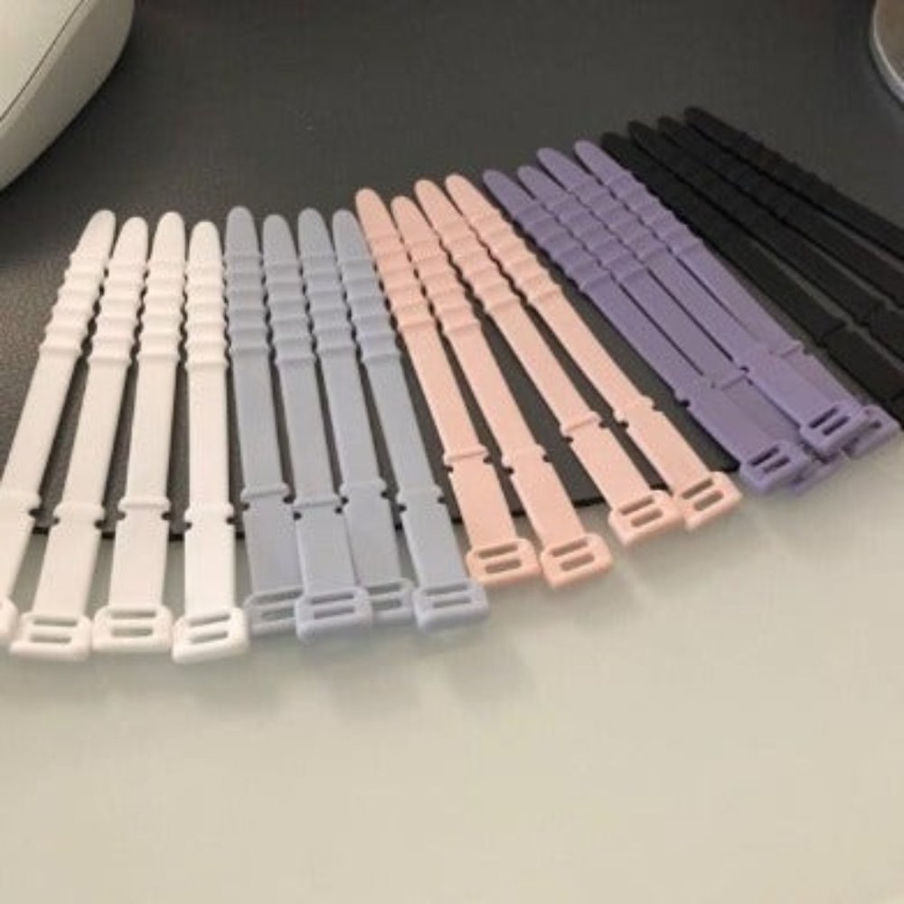 Silicone Zip Ties, Reusable Zip Ties, 20pcs Rubber Cable Ties Straps, 4.5” Cord